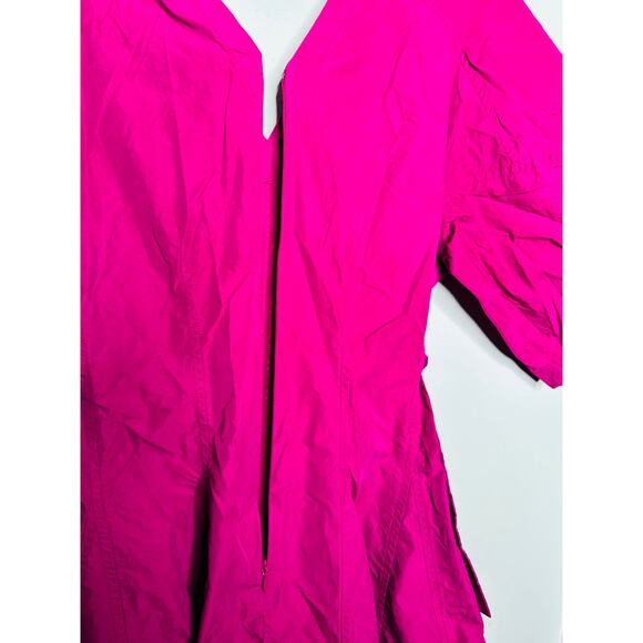 3.1 PHILLIP LIM Purple A-Line V-Neck Puff Sleeves Godet Belted Dress Size 2 - Picture 8 of 12
